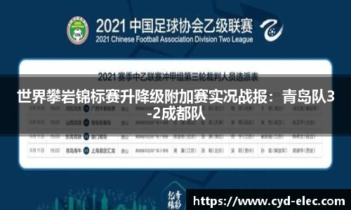 世界攀岩锦标赛升降级附加赛实况战报：青岛队3-2成都队